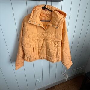 New Free People Pippa Packable Pullover Puffer XS Light Papaya